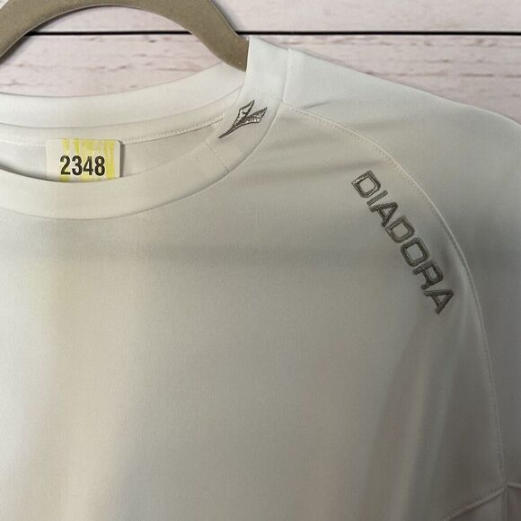 Diadora 10‎ Jersey Medium M Mens Sting Italy T-Shirt White Soccer Club Menscore - Picture 6 of 15